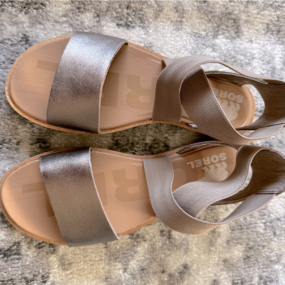 NEW Sorel Ella II Sandals Ash Brown 7.5